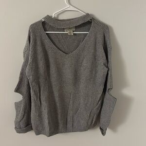 Grey cut out sweater